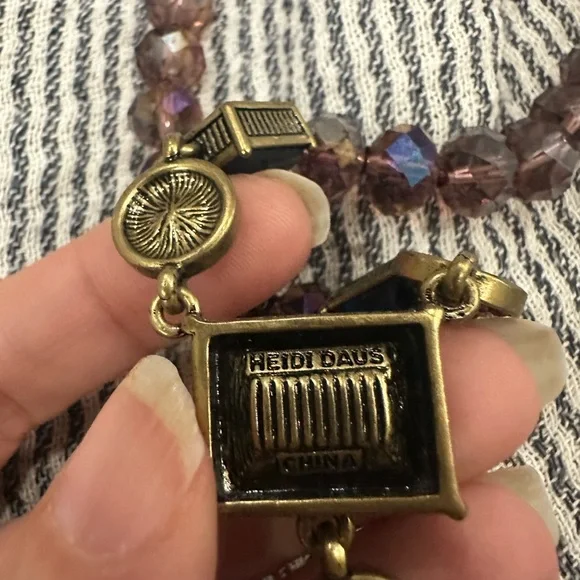 Heidi Daus purple and multicolored crystal drop necklace - Picture 5 of 13